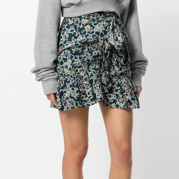 Isabel Marant Etoile "Tempster" Printed Linen Wrap Skirt, size 38. Fits 4US - Picture 1 of 7